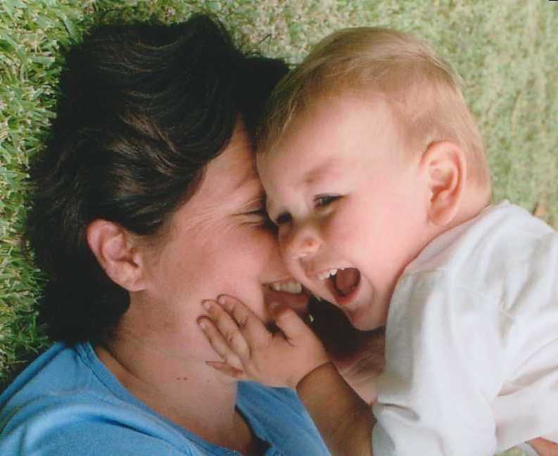 angus and mummy on grass