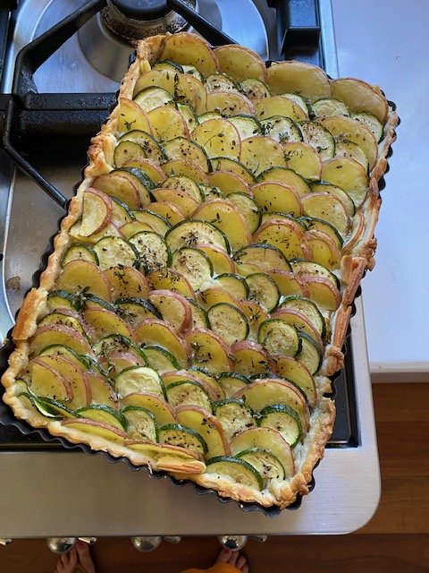 Potato and zucchini tart